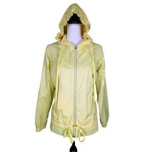 Casual Identity Windbreaker Zip Up Athletic Jacket Pastel Yellow Size Medium